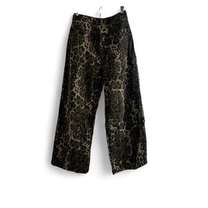 Cider Leopard Print Wide Leg Barrel Jeans Brand new